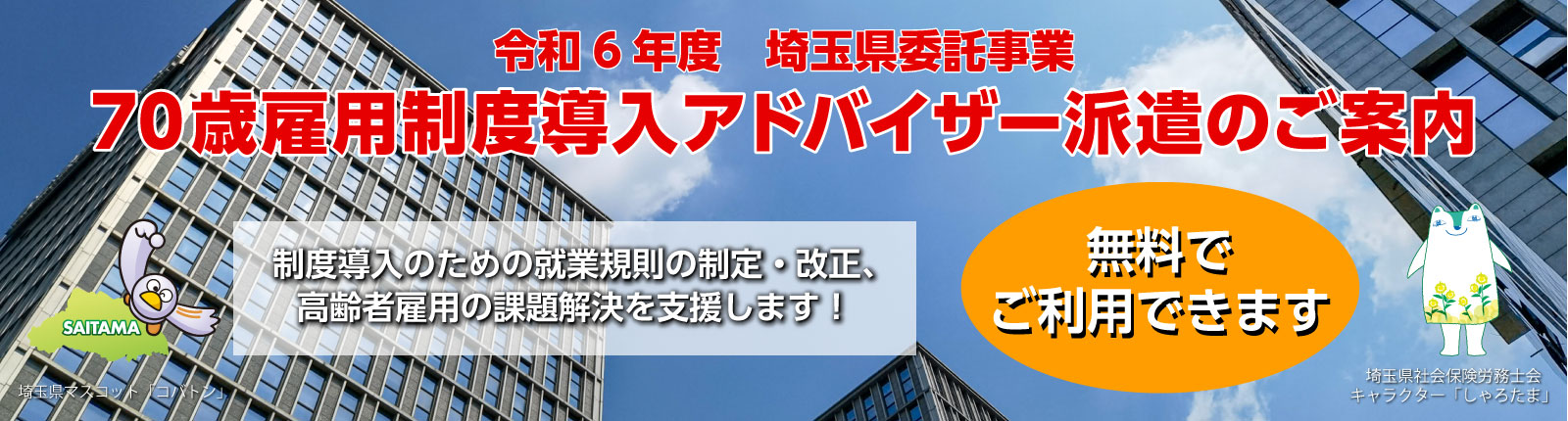 70歳雇用制度導入アドバイザー派遣事業バナー